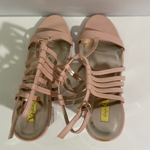 Qupid Women's 10 Pink Strappy Heels - Picture 3 of 8